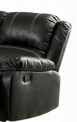 Zuriel Black Synthetic Leather Recliner Sofa