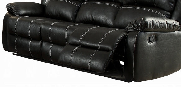 Zuriel Black Synthetic Leather Recliner Sofa