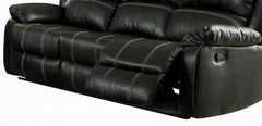 Zuriel Black Synthetic Leather Recliner Sofa