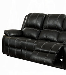 Zuriel Black Synthetic Leather Recliner Sofa