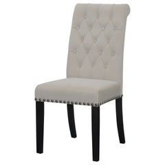 Sand and Rustic Espresso Tufted Side Chairs (Set of 2)