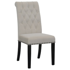 Sand and Rustic Espresso Tufted Side Chairs (Set of 2)
