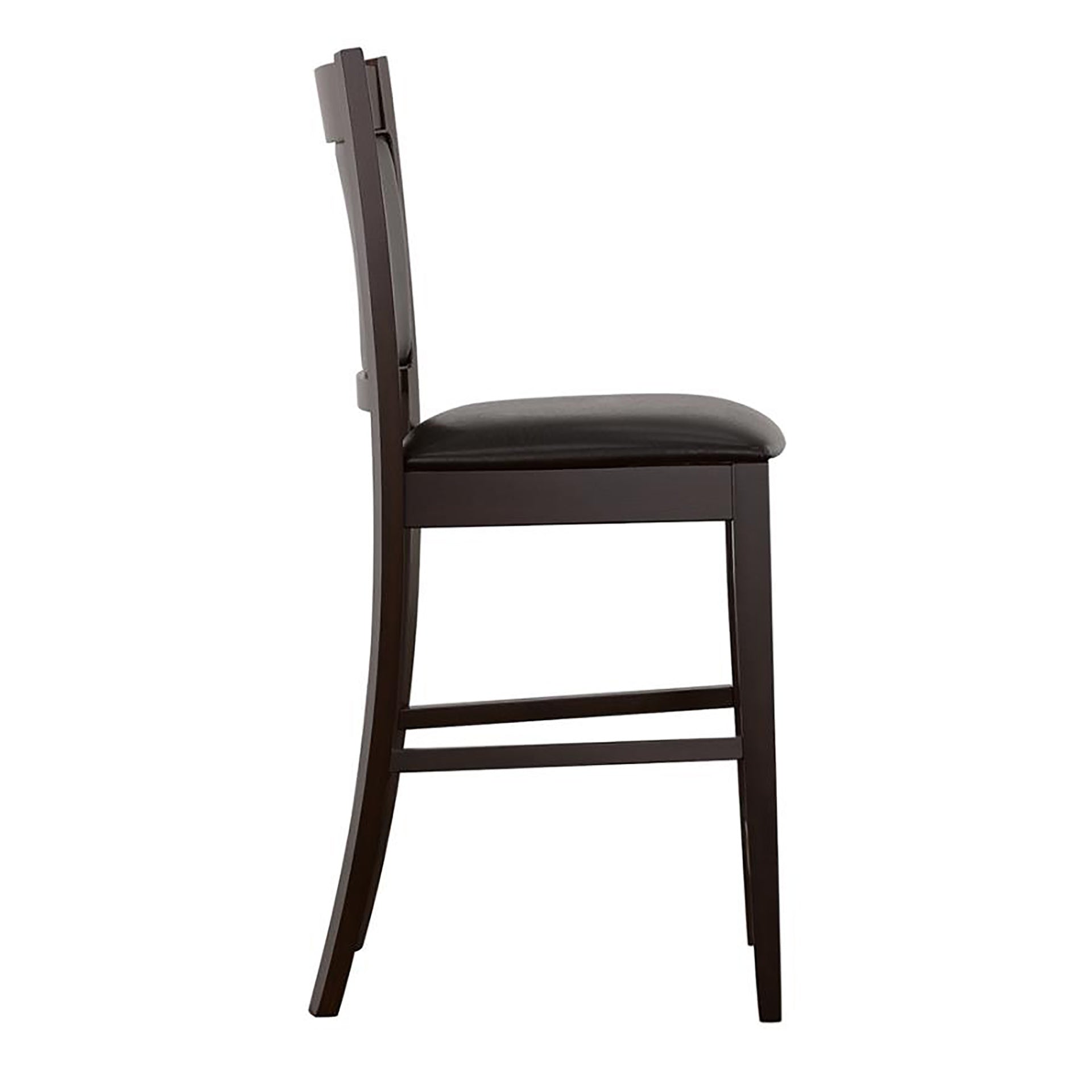 Black and Espresso Upholstered Counter Height Stools (Set of 2)