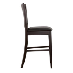 Black and Espresso Upholstered Counter Height Stools (Set of 2)