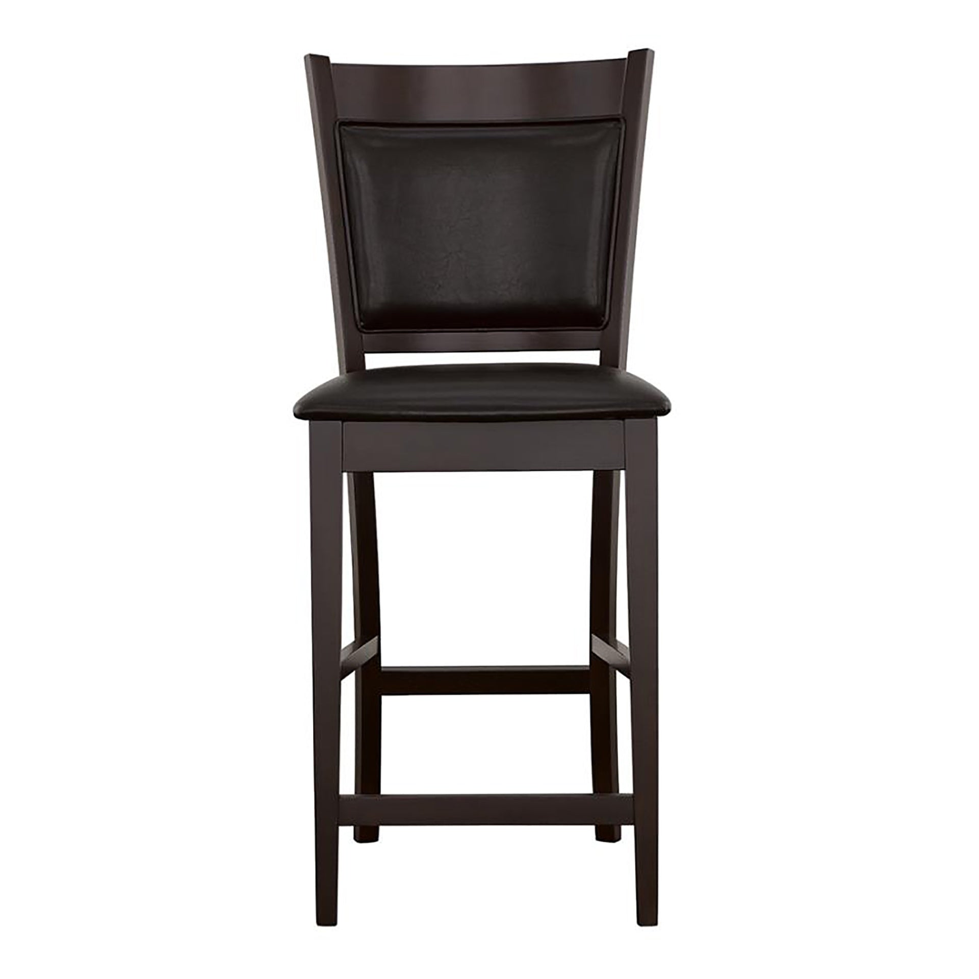Black and Espresso Upholstered Counter Height Stools (Set of 2)