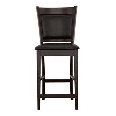 Black and Espresso Upholstered Counter Height Stools (Set of 2)