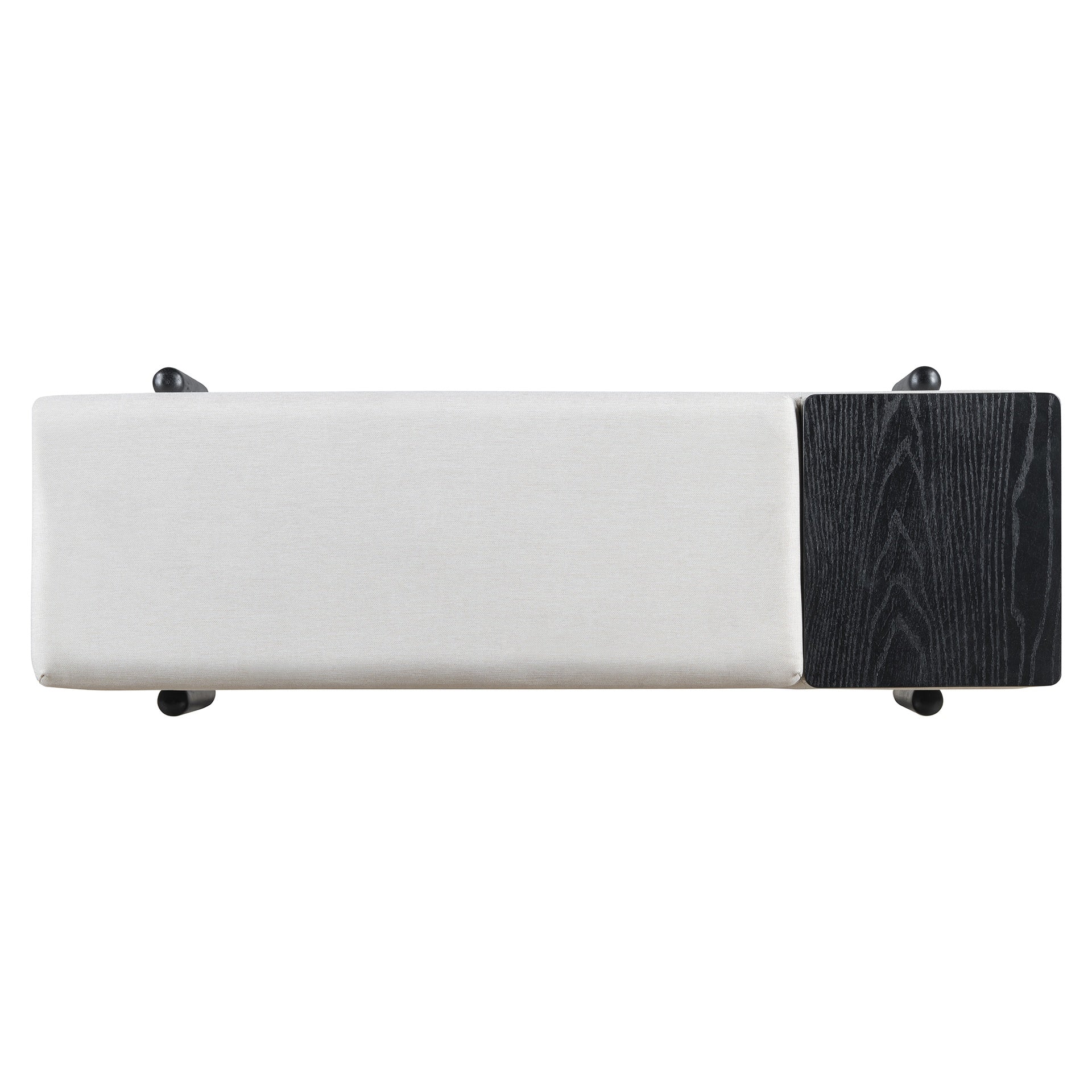 TREXM Farmhouse Upholstered Storage Bench with Hidden Compartment, Modern Entryway Bench for Living Room, Entryway, and Hallways (Black)
