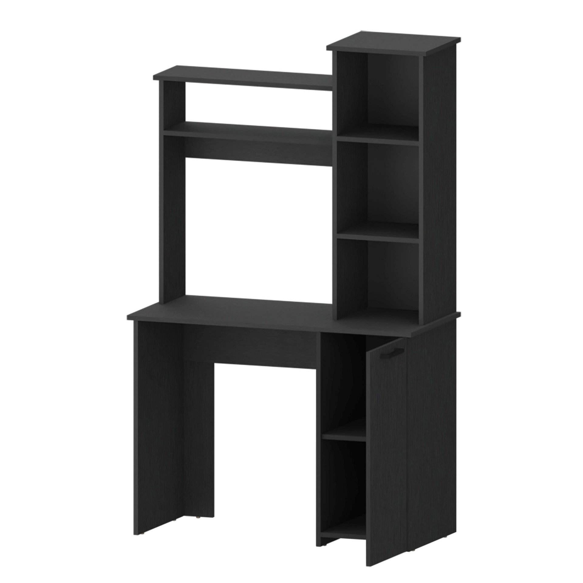 Wenge 3-Tier Storage Shelves Computer Desk
