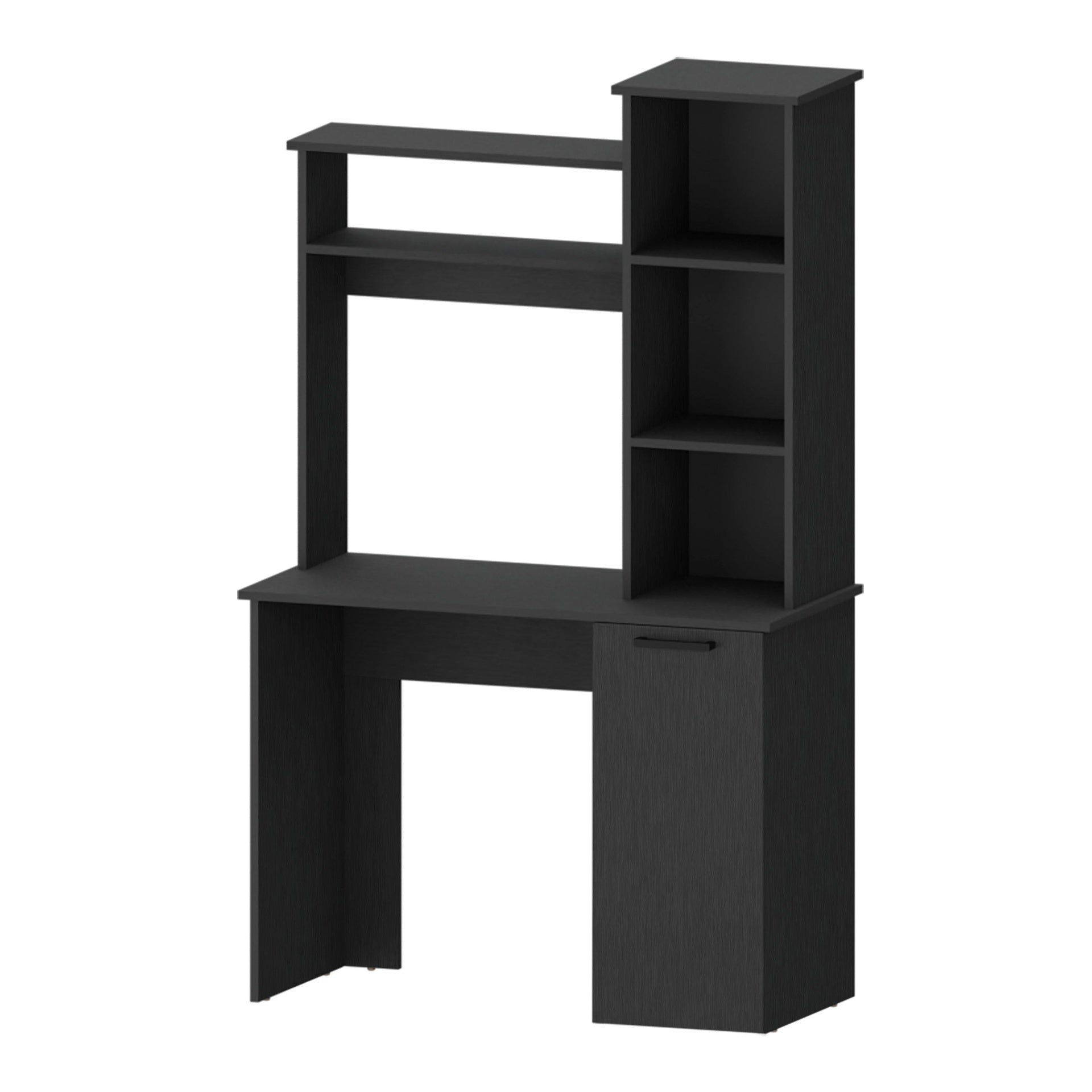 Wenge 3-Tier Storage Shelves Computer Desk