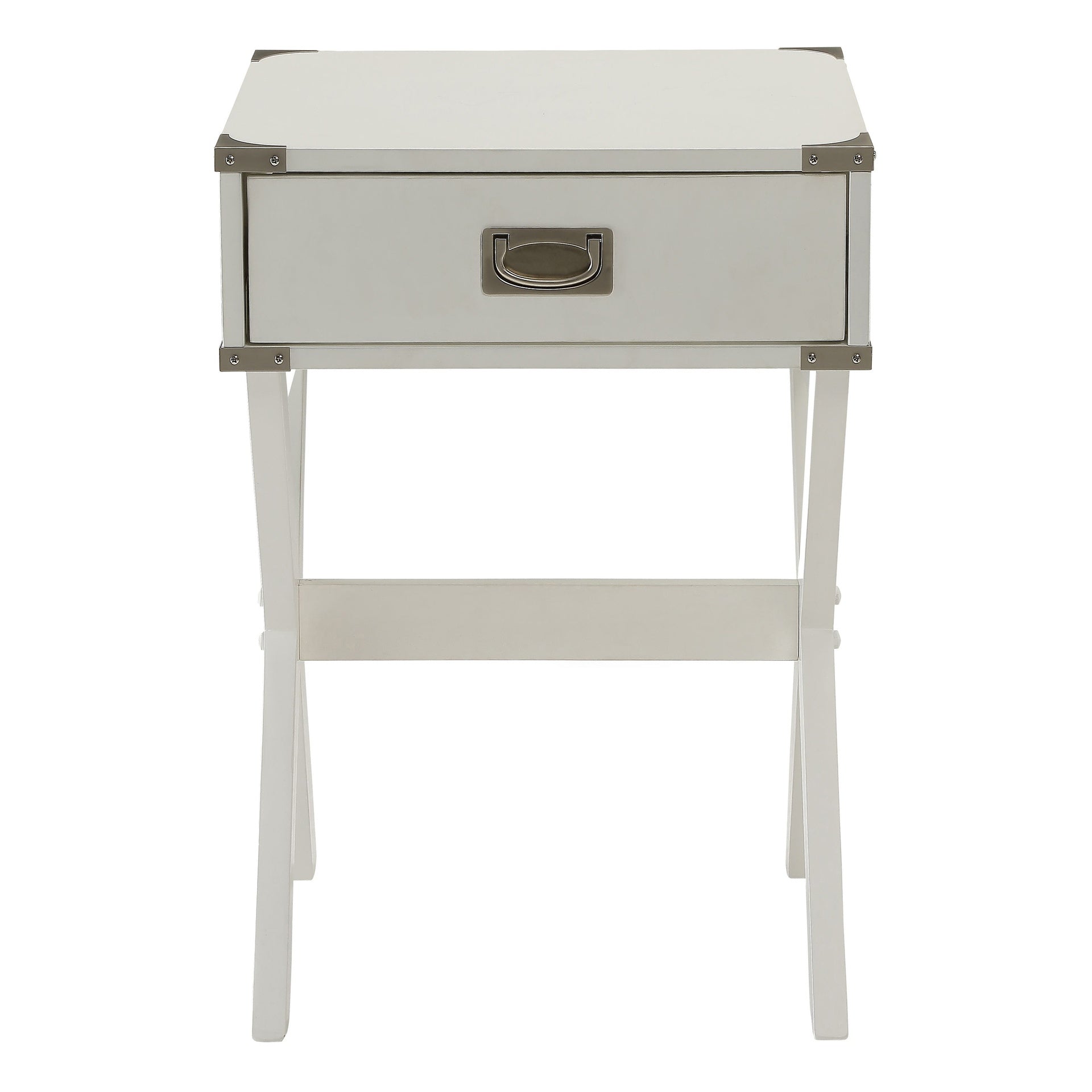 White 1-drawer End Table
