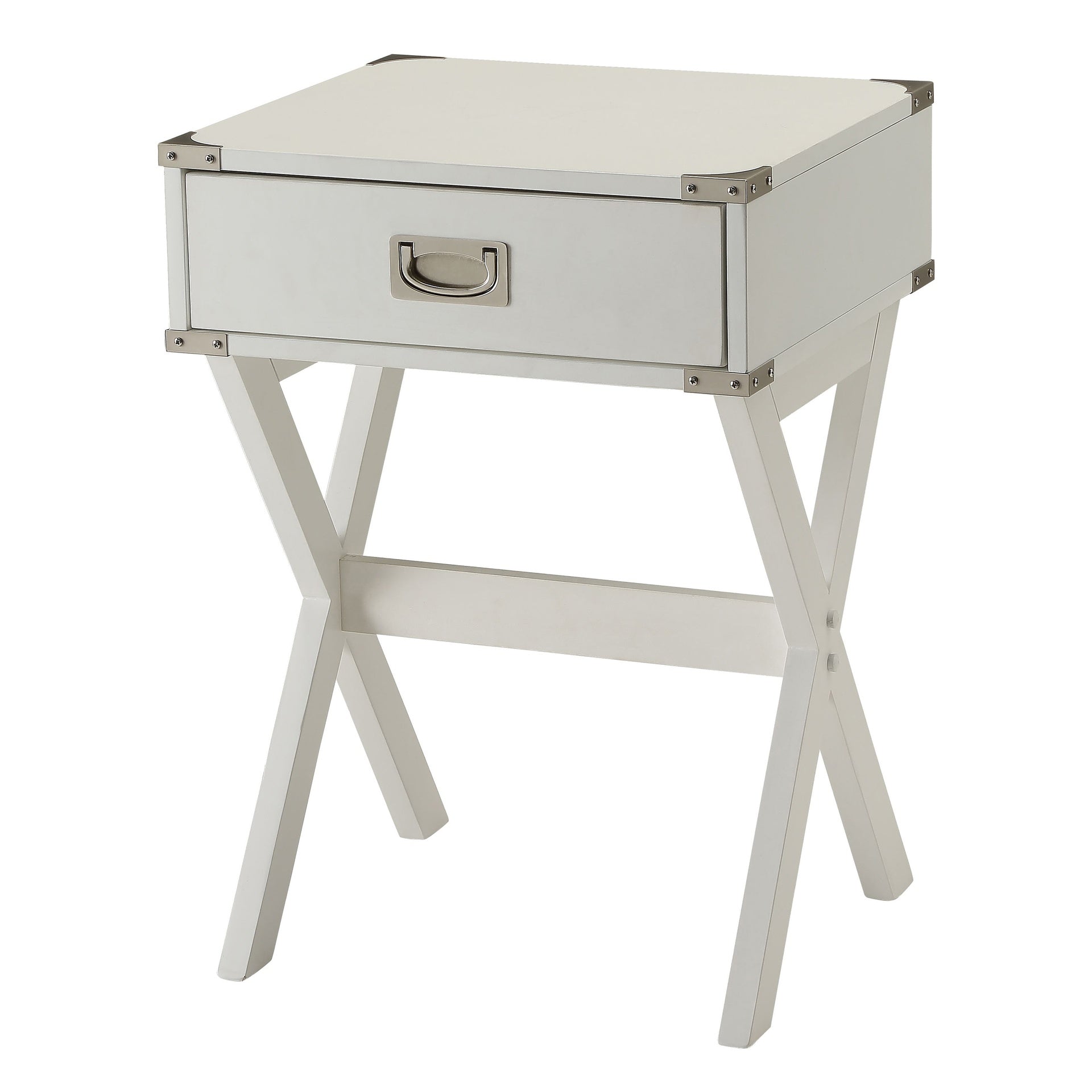 White 1-drawer End Table
