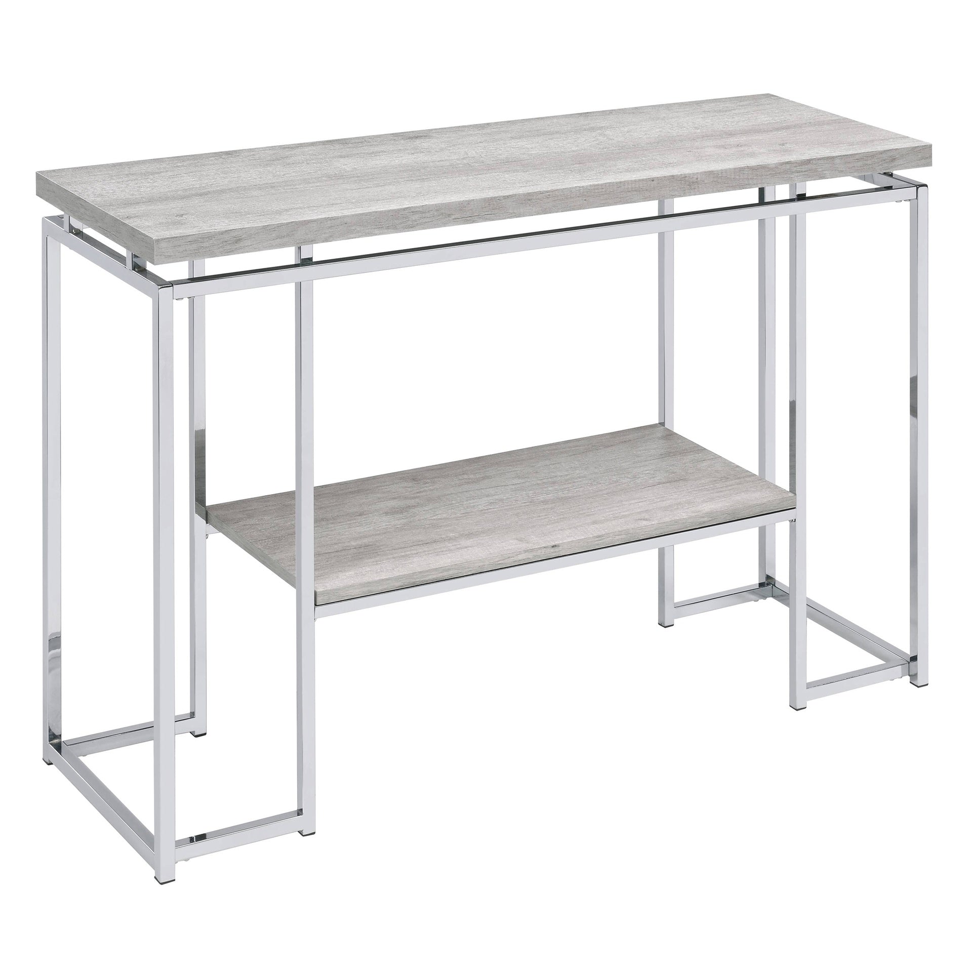 Natural Oak and Chrome Sofa Table