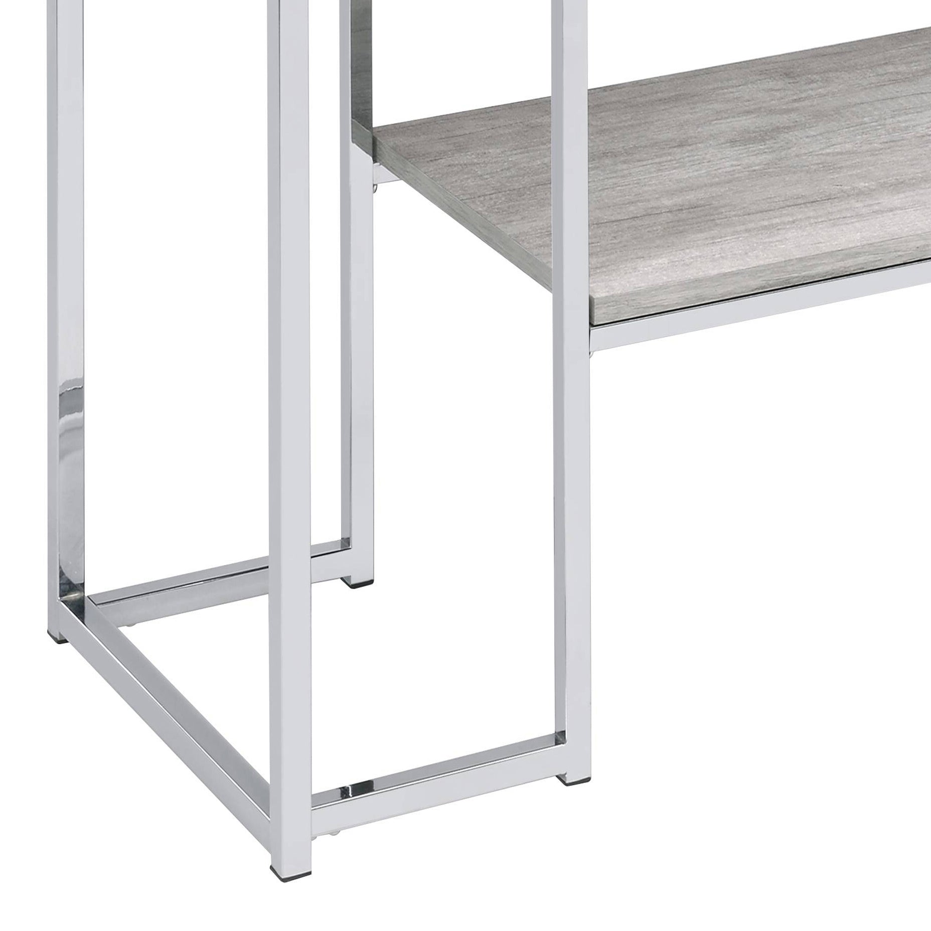 Natural Oak and Chrome Sofa Table