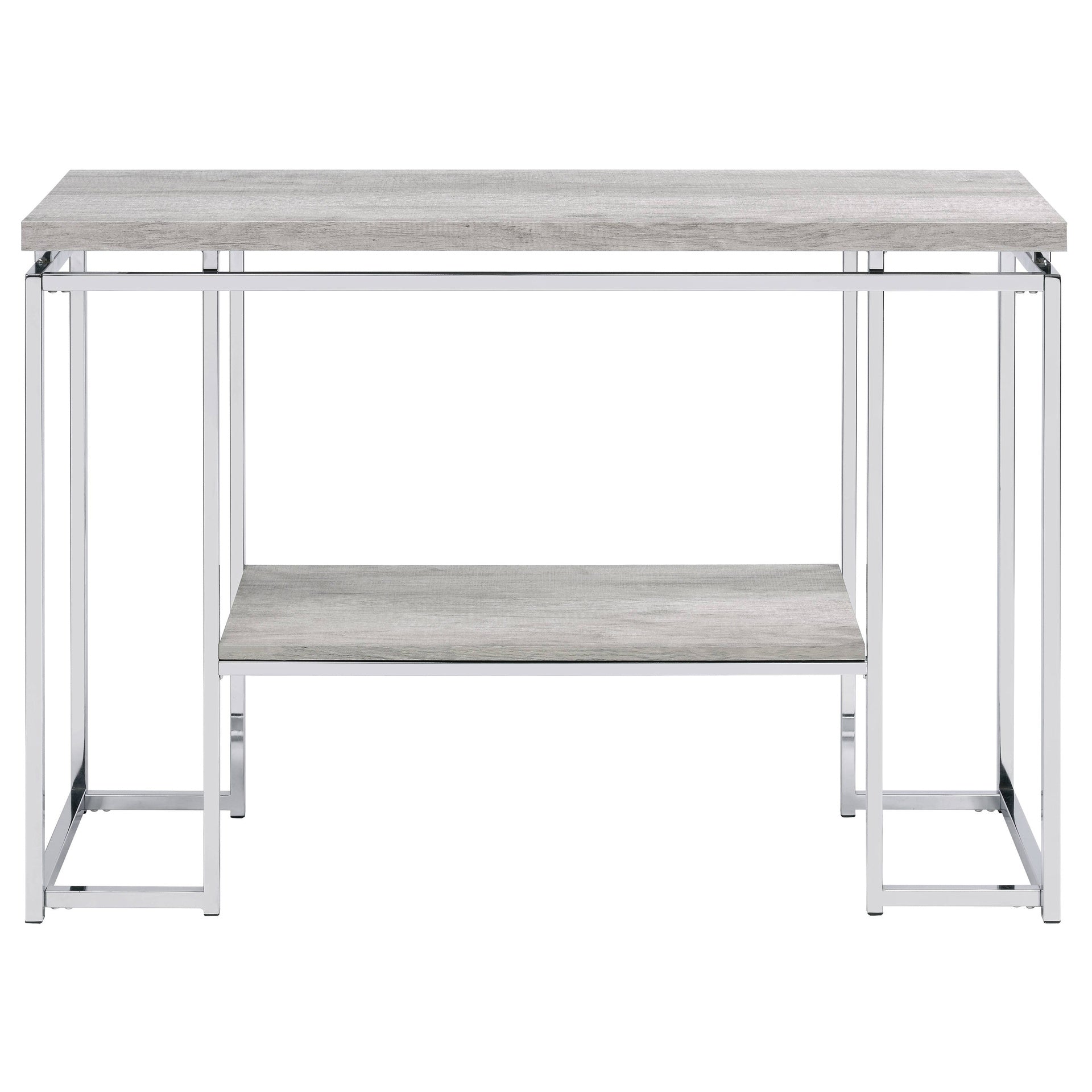 Natural Oak and Chrome Sofa Table