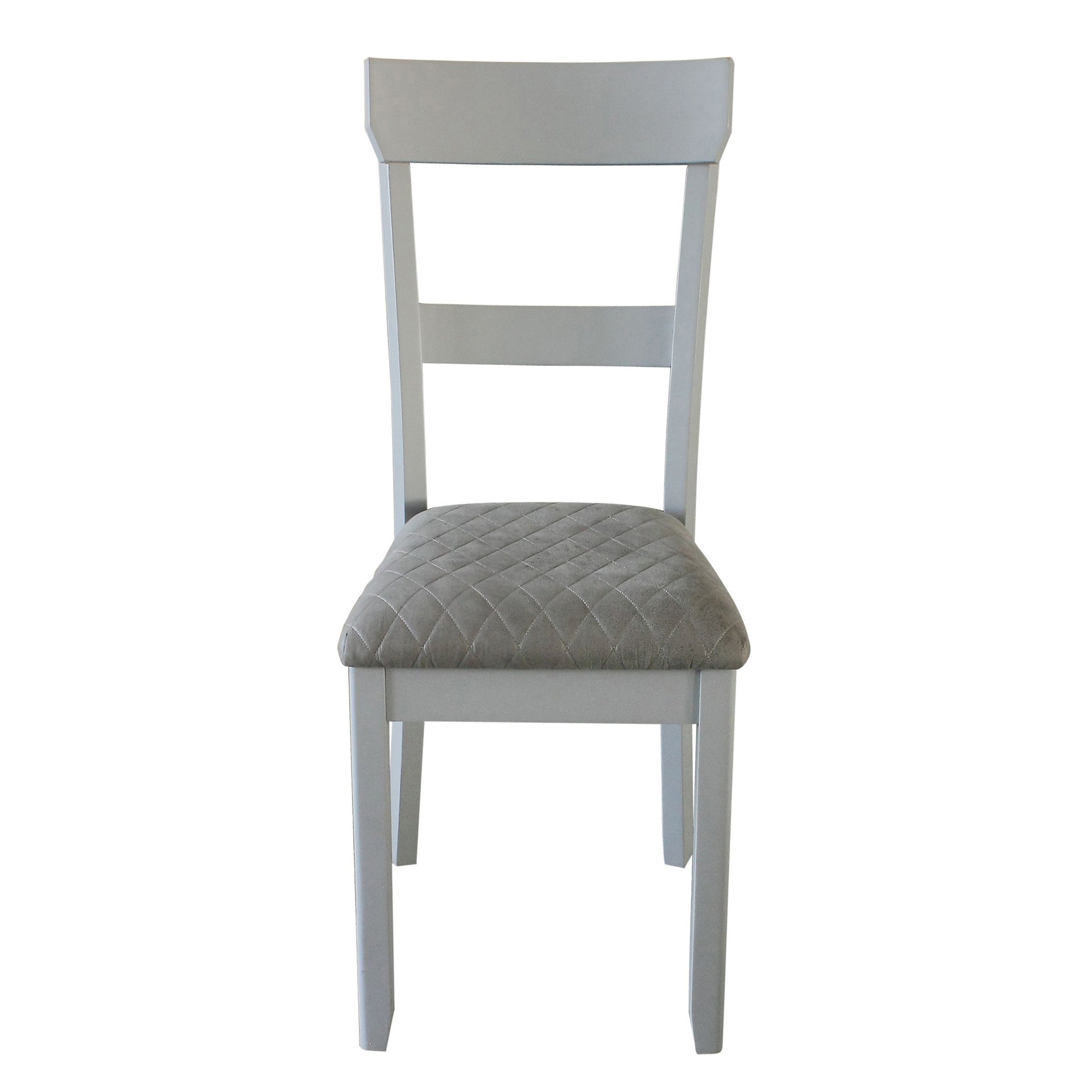 Two Tone Grey and Pearl Grey Ladder Back Side Chairs (Set of 2)