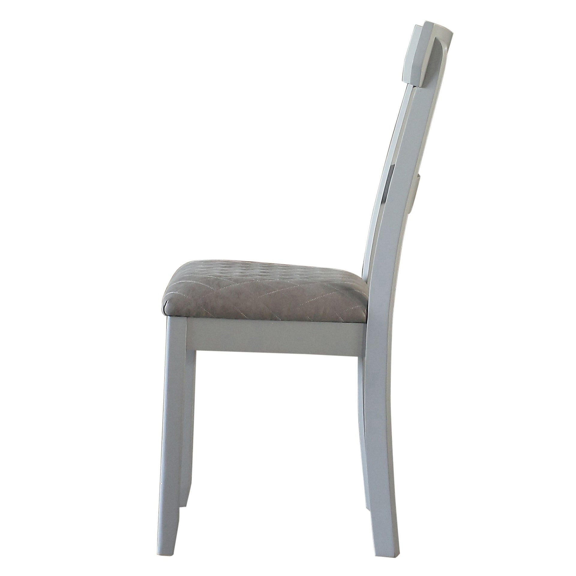 Two Tone Grey and Pearl Grey Ladder Back Side Chairs (Set of 2)