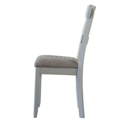 Two Tone Grey and Pearl Grey Ladder Back Side Chairs (Set of 2)