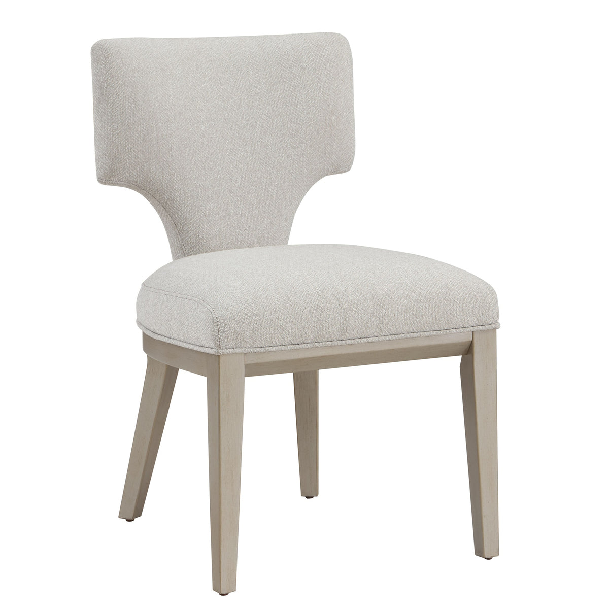 Ivory and Champagne Side Chair with Padded Seat (Set of 2)