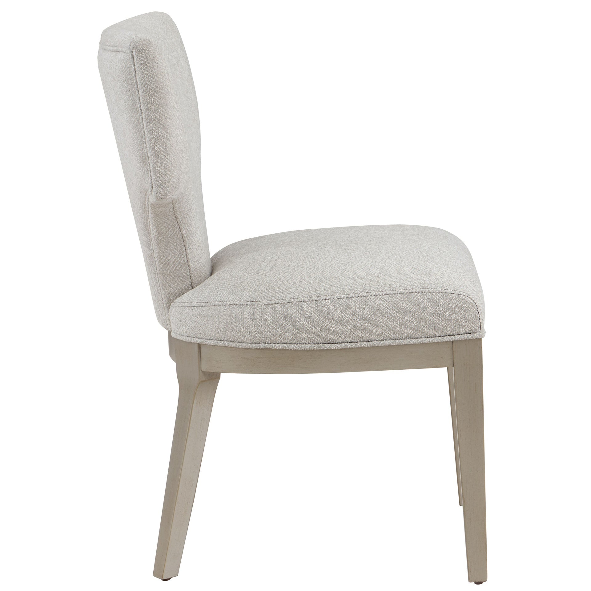 Ivory and Champagne Side Chair with Padded Seat (Set of 2)