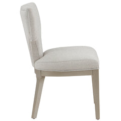Ivory and Champagne Side Chair with Padded Seat (Set of 2)