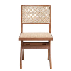 Beige and Natural Side Chair (Set of 2)
