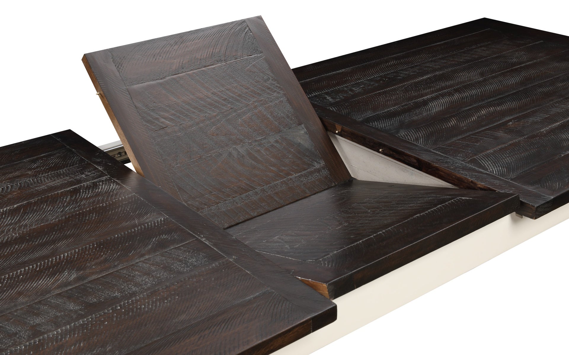 Brown And White Gathering Dining Table with Leaf