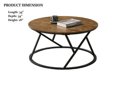Natural Finish Contemporary 3pc Table Set 1x Coffee Table 2x End Table Decorative Abstract Metal Base Primary Living Room