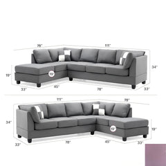 Malone G633B-SC Sectional ( 3 Boxes) , GRAY