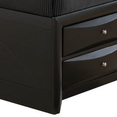 Stylish Black Queen Storage Bed With Modern Design