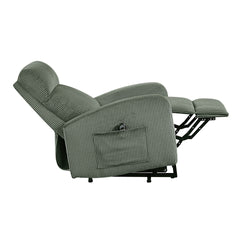 Contemporary Power Lift Chair Recliner 1pc Green Plush Corduroy Upholstery Comfort Side Pocket Plywood Living Room Furniture