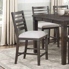 Classic 7pc Counter Height Dining Dark Espresso Finish Extendable Table and Chairs Set Upholstered Seat Wooden Dining Furniture