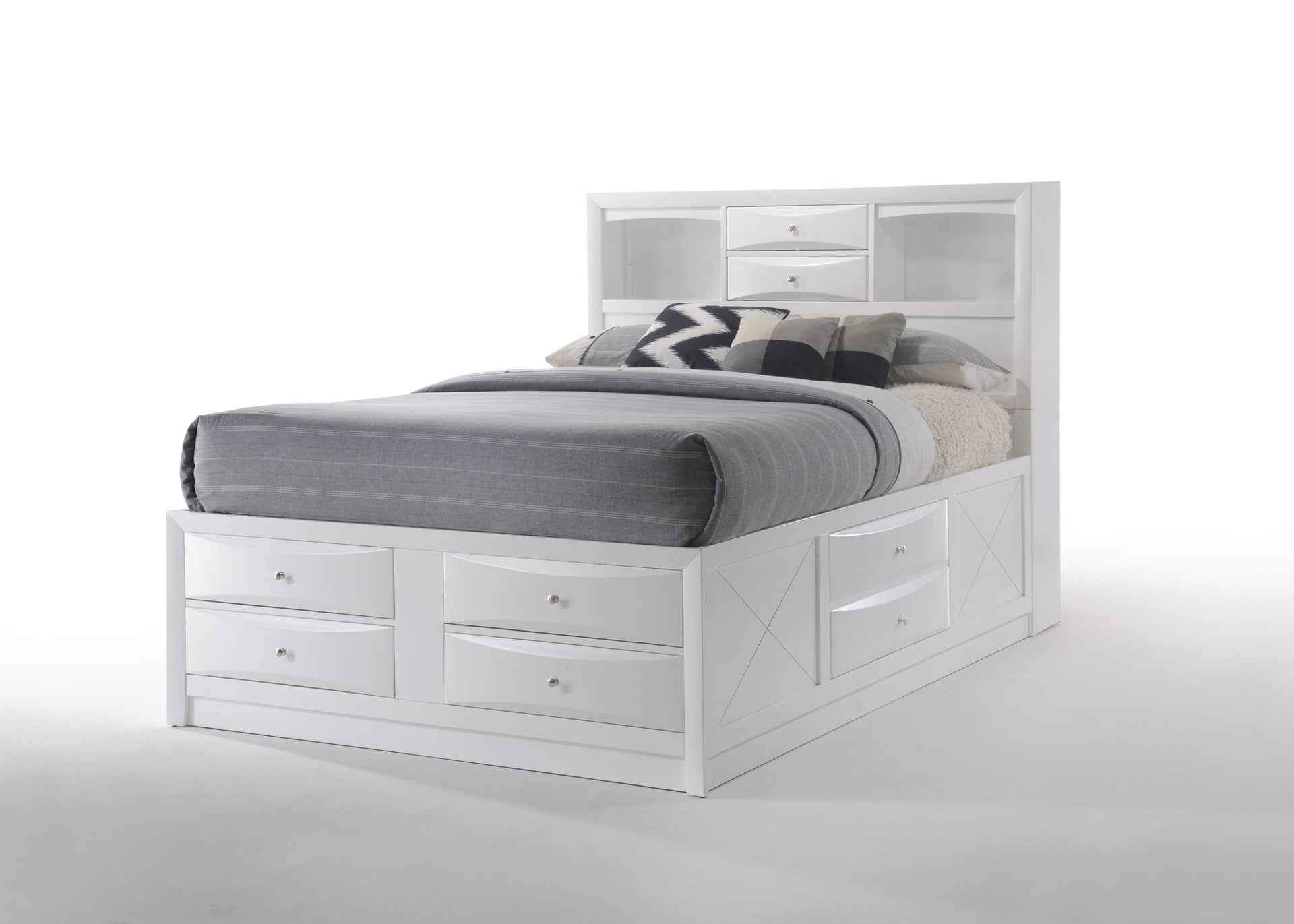 Ireland White Finish Queen Bed W/Storage