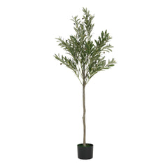 66" Artificial Olive Tree with Black Plastic Pot