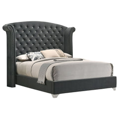 Chantel Grey Upholstered Wingback Eastern King Bed