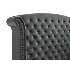 Chantel Grey Upholstered Wingback Eastern King Bed