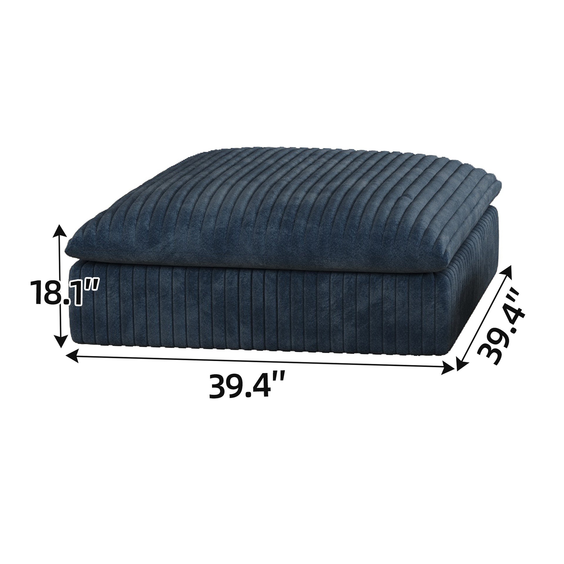 Cloud Sofa,Corduroy Fabric,Deep Seat Couches,Double-layer design,Removable  Cushion,No Assembly, DIY Combination for Living room, Bedroom,Conference room ,Apartment,Blue