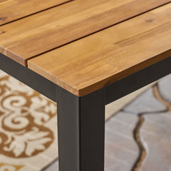 Rectangular Outdoor Dining Table, 71"L Acacia Wood Patio Table, Outdoor Farmhouse Bistro Table for Yard, Garden, Poolside, Deck