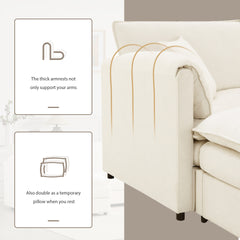 103" Chenille Modular Sectional Sofa with Deep and Wide Seat,L Shaped Cloud Couch Set with Double Cushions,4 Seat Sofa with Movable Ottoman,Oversized Indoor Furniture for Living Room&Apartment