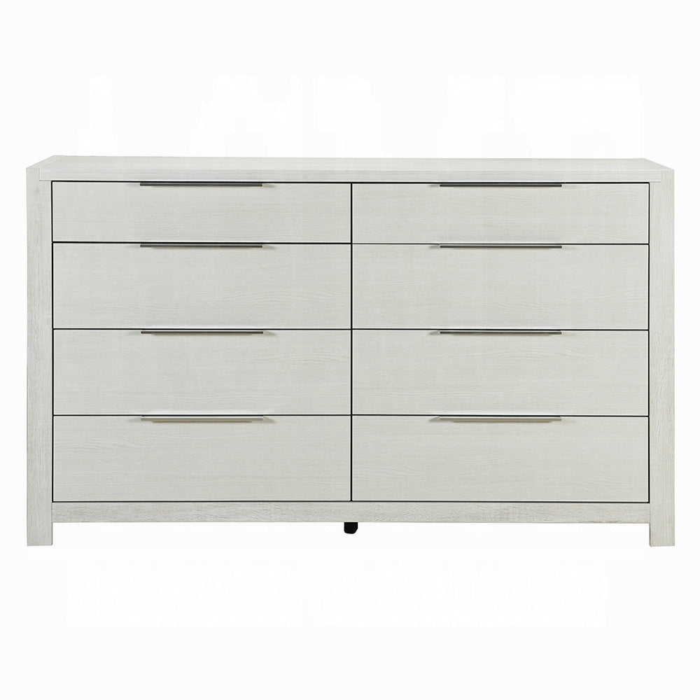 Modern Transitional Beige Finish 1pc Dresser with 8x Storage Drawers Wooden Bedroom Furniture