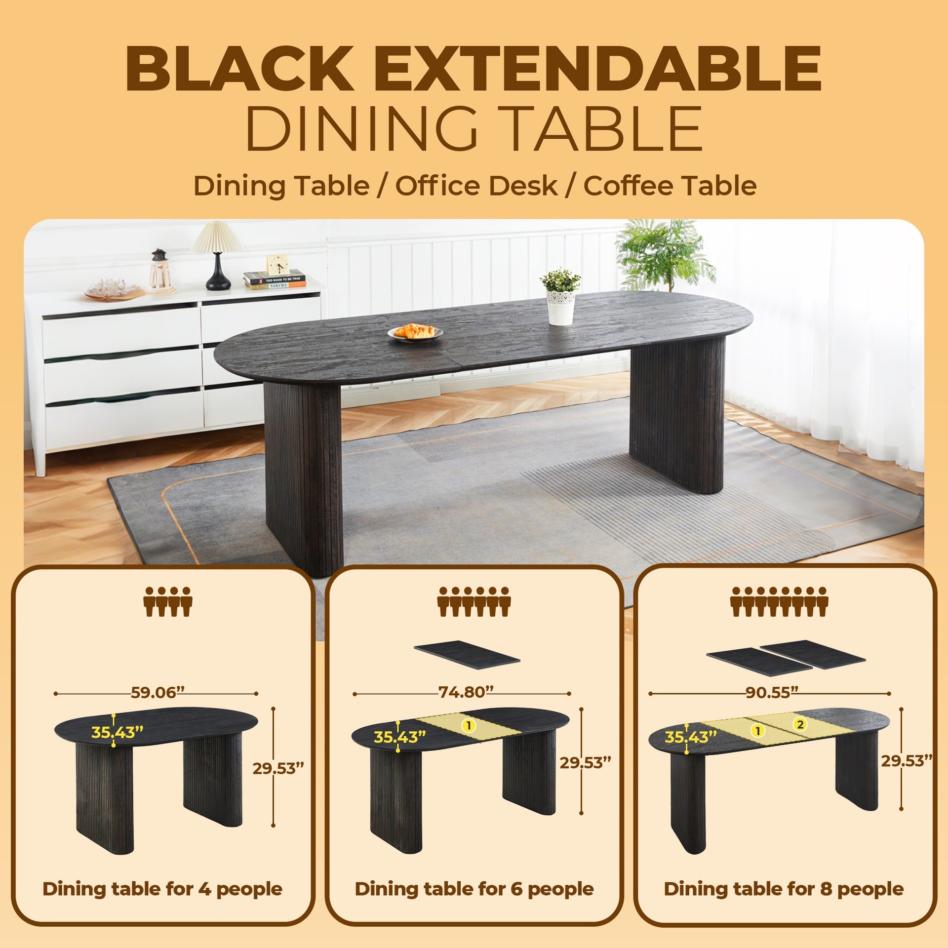 Extensible table ,DINING TABLE,OFFICE TABLE,COFFEE TABLE,MDF