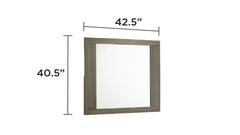 Gem Modern Style Mirror Made with Wood in Beige & Brown