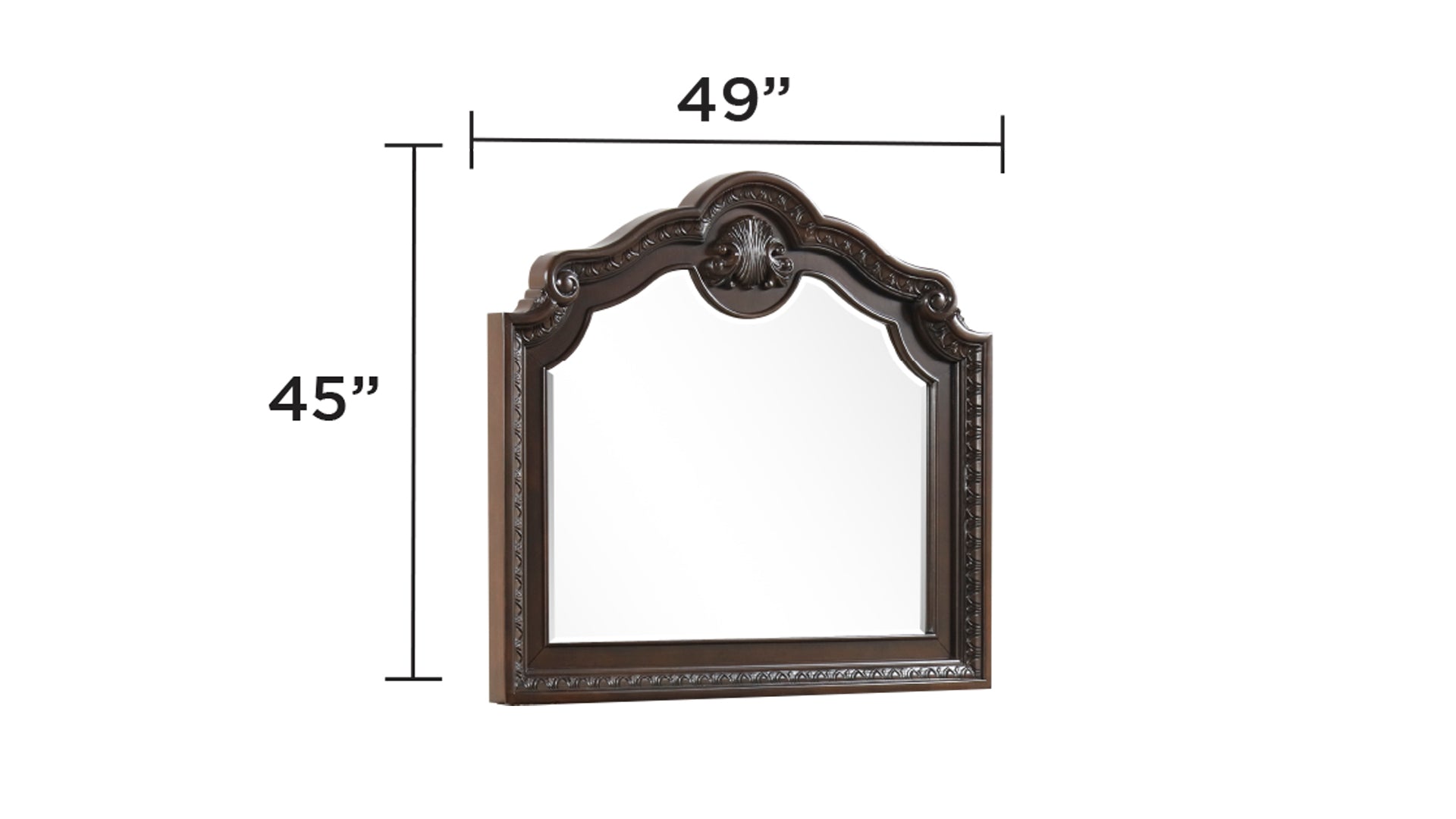 Traditional Style Mirror Made with Wood frame in Walnut
