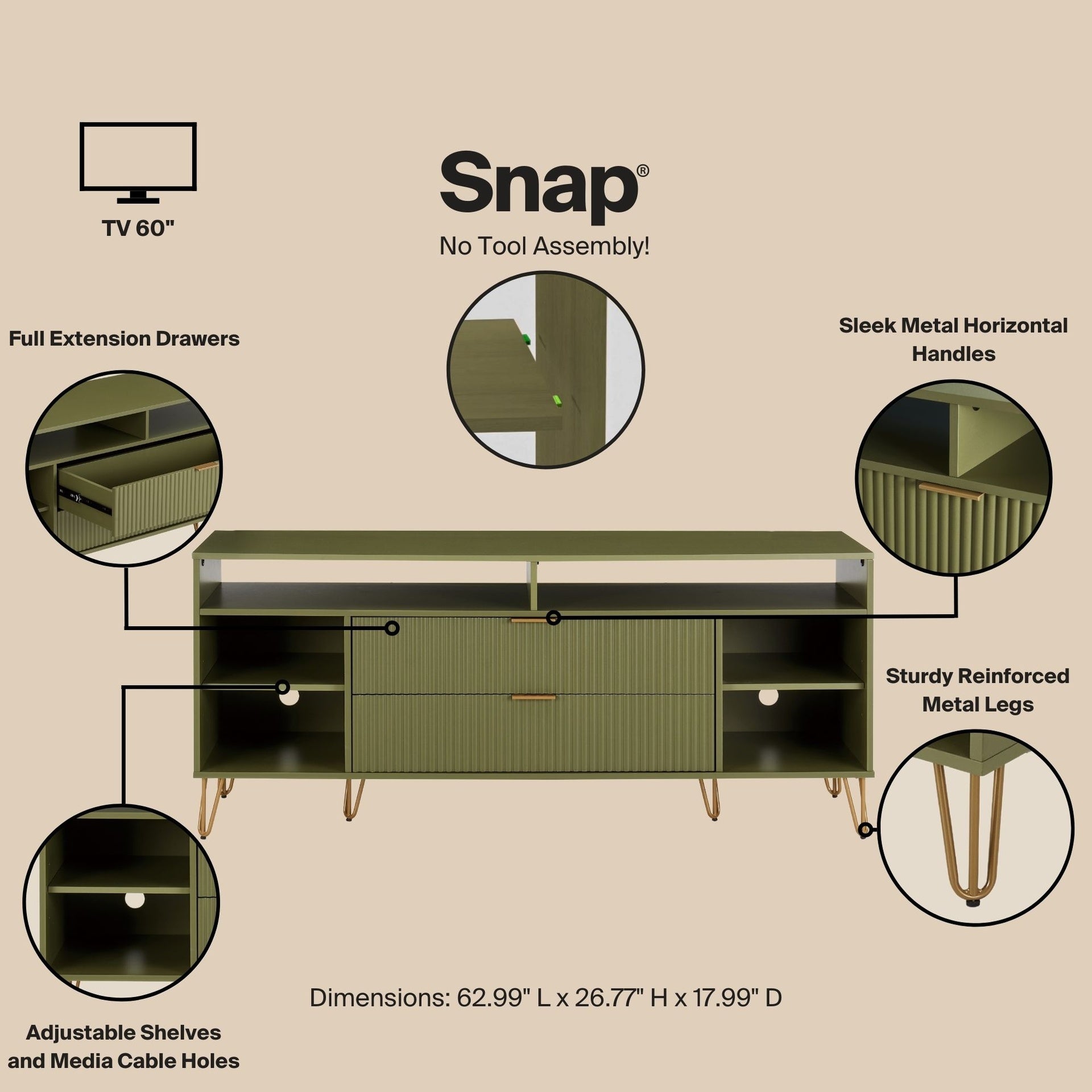 TV Stand in Olive Green