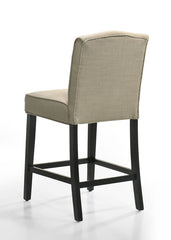 Jacopo Set of 2 Beige Fabric Counter Height Chairs with Black Finish Legs