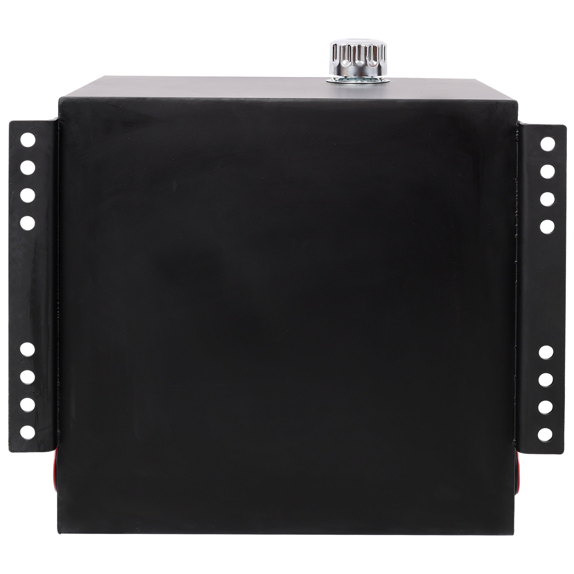 25 Gallon 12 Gauge Steel Hydraulic Fluid Reservoir Tank with Inlet 2" FNPT and Outlet 1-1/4" FNPT,Side Vertical-Mount, With Temp and Sight gauge, Black Color
