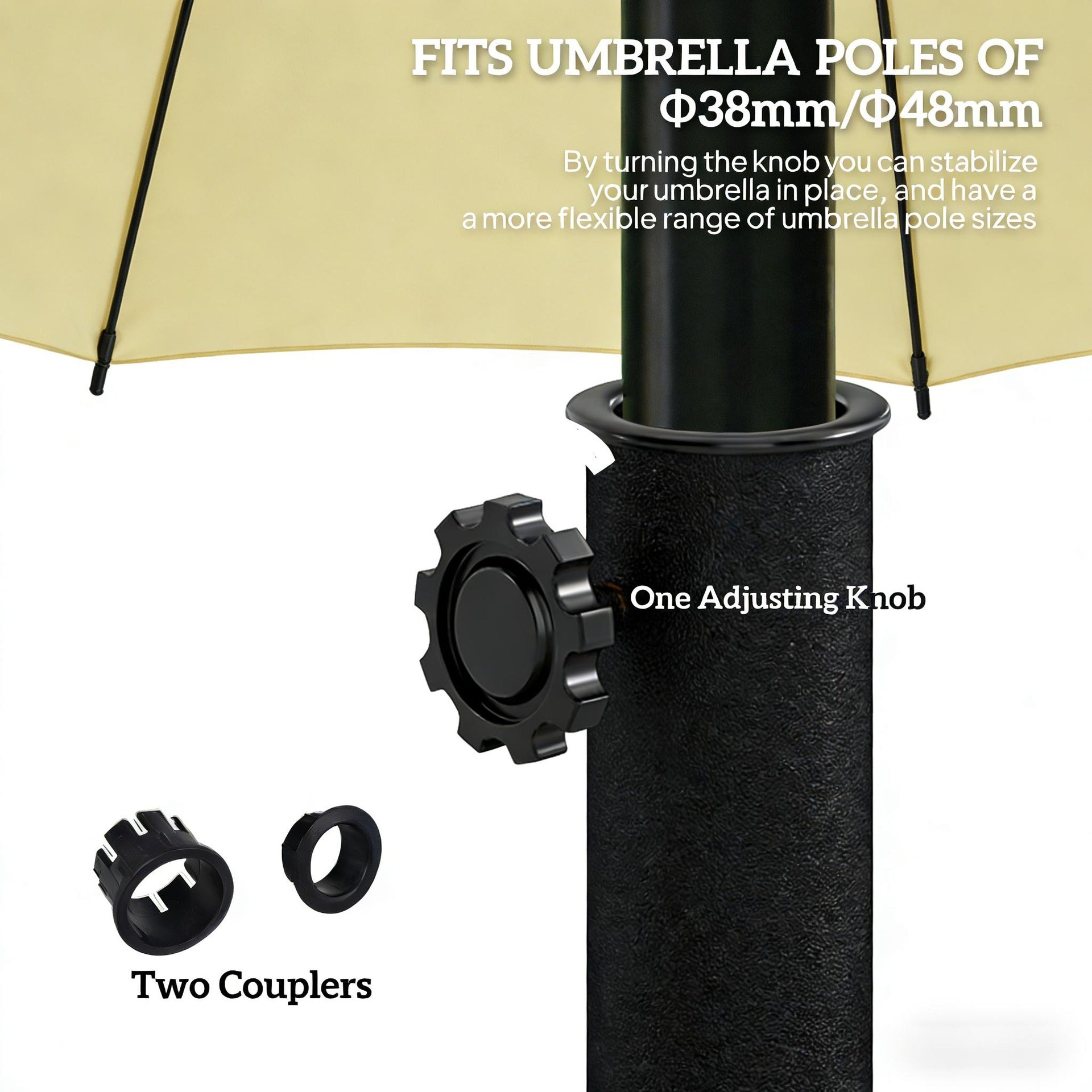 Outdoor Decorative Parasol Stand Holder,Half Round Patio Umbrella Base
