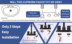 2 Handles Bathroom Sink Faucet, Oil Rubbed Bronze Centerset RV Bathroom Faucets for 2/3 Hole