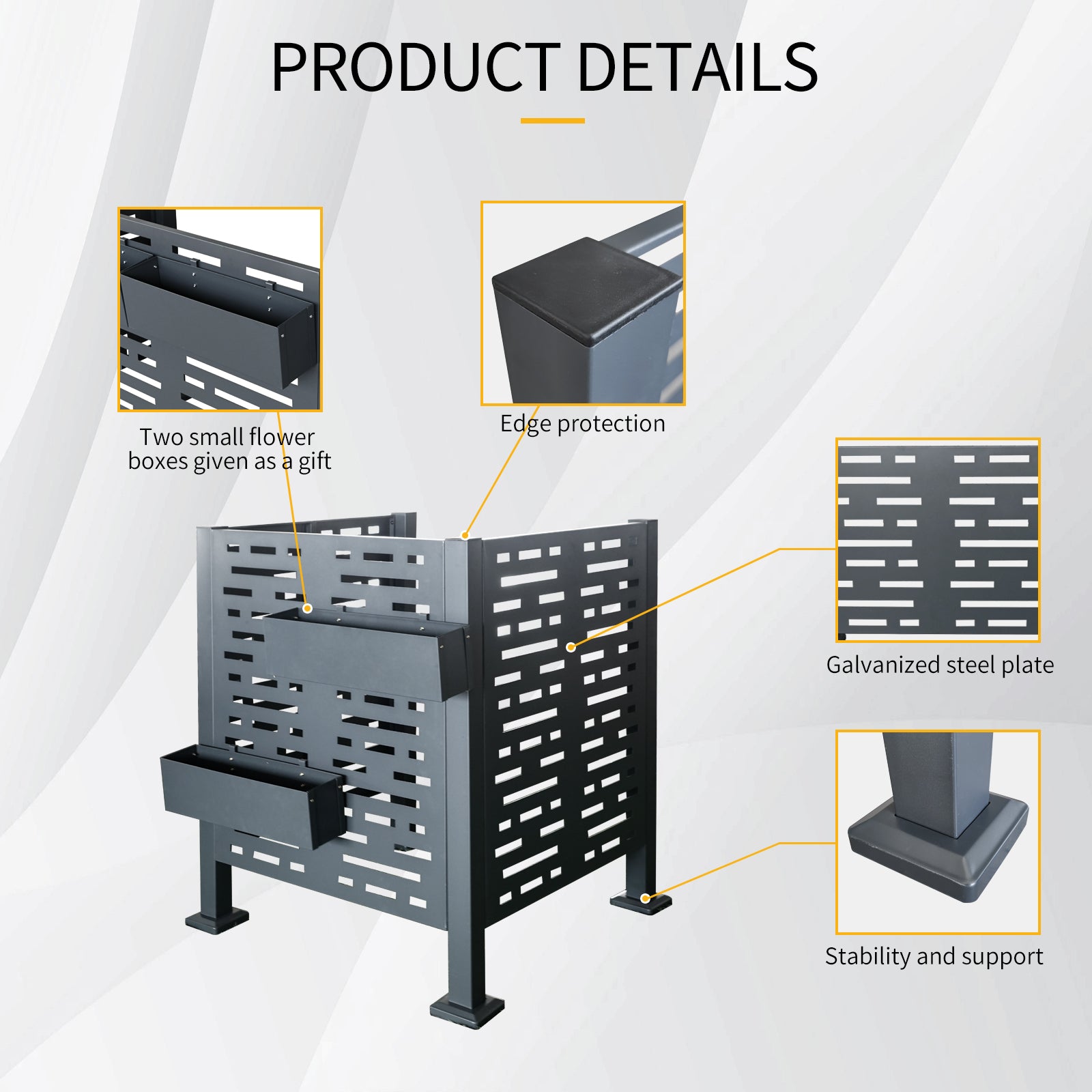 3ftx3ft Air Conditioner Fence for Outdoor Units,Metal Privacy Fence Cover, Perfect to Conceal Air Conditioning Units