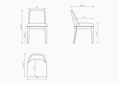 Dining Chair - Set of 2 in Light Gray