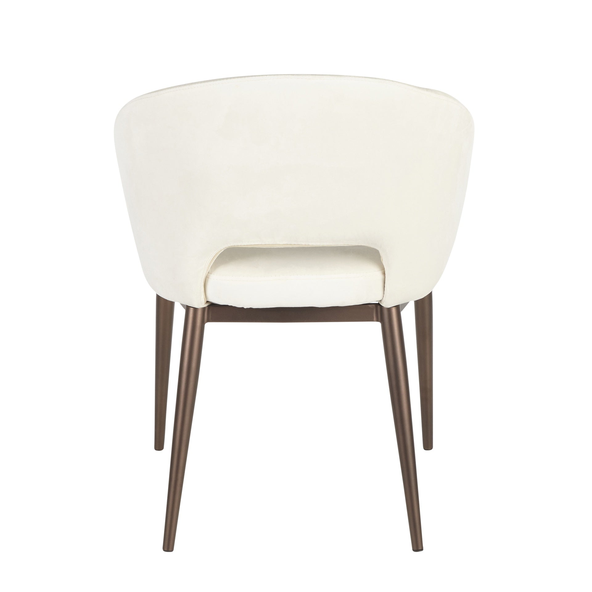 Renee Contemporary Chair in Copper Metal Legs with Cream Velvet by LumiSource